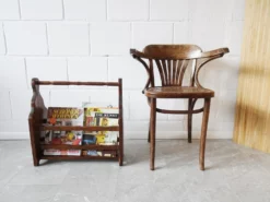 Wood Newspaper Stand, 1950s 19 Wood Newspaper Stand, 1950s -Chairish Shop wood newspaper stand 1950s 6857 scaled