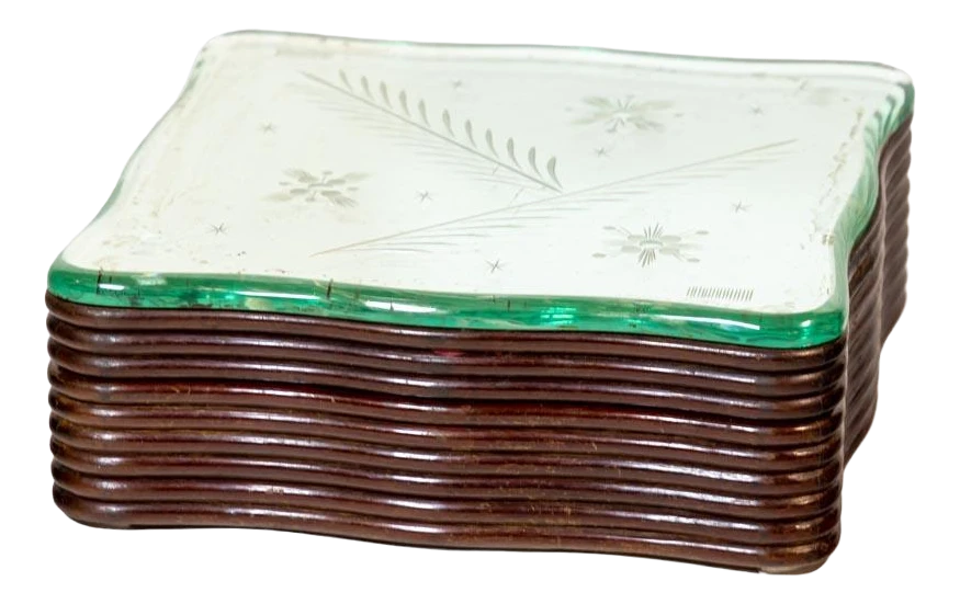 Wooden Box With Mirror Top From Fontana Arte, 1930s 1 Wooden Box With Mirror Top From Fontana Arte, 1930s