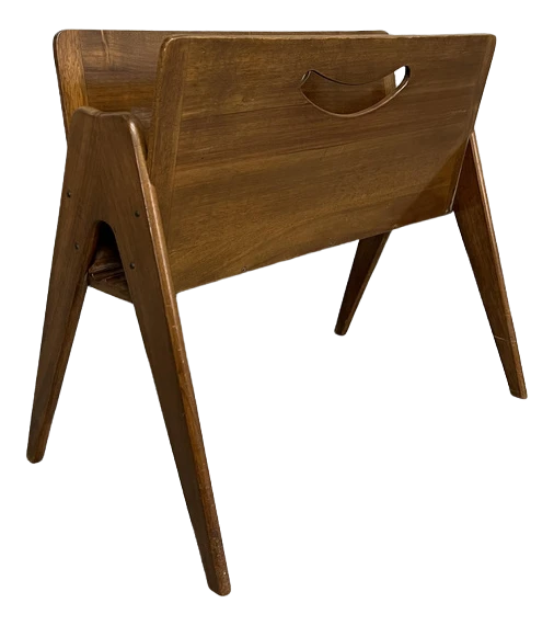 Wooden Magazine Rack, 1950s 1 Wooden Magazine Rack, 1950s